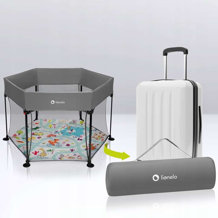 Lionelo Roel Grey Multicolor children's playpen