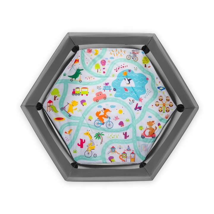Lionelo Roel Grey Multicolor children's playpen