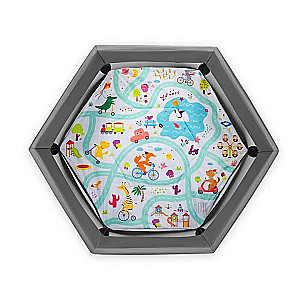 Lionelo Roel Grey Multicolor children's playpen