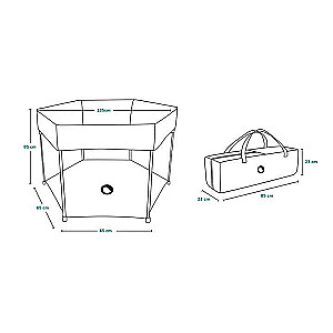 Lionelo Roel Grey Multicolor children's playpen