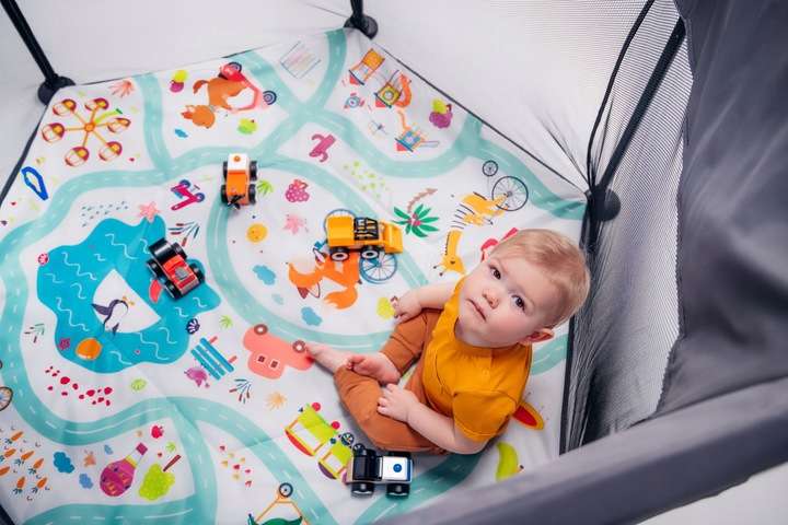 Lionelo Roel Grey Multicolor children's playpen