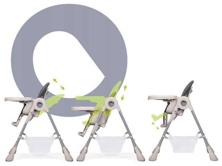 Feeding Chair Lionelo Zanna Grey Stone, gray