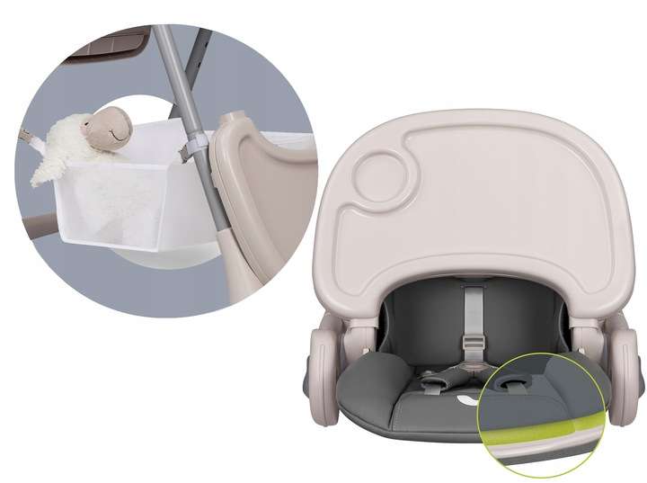 Feeding Chair Lionelo Zanna Grey Stone, gray