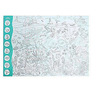 Large Coloring Book with Tasks. In the Ocean