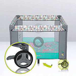 Foldable Playpen LENE green stone Lionelo