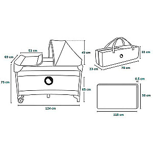 Lionelo Sven Plus Travel Cot, Gray