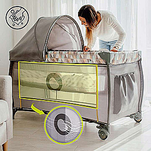 Lionelo Sven Plus Travel Cot, Gray