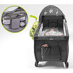 Lionelo Sven Plus Travel Cot, Gray