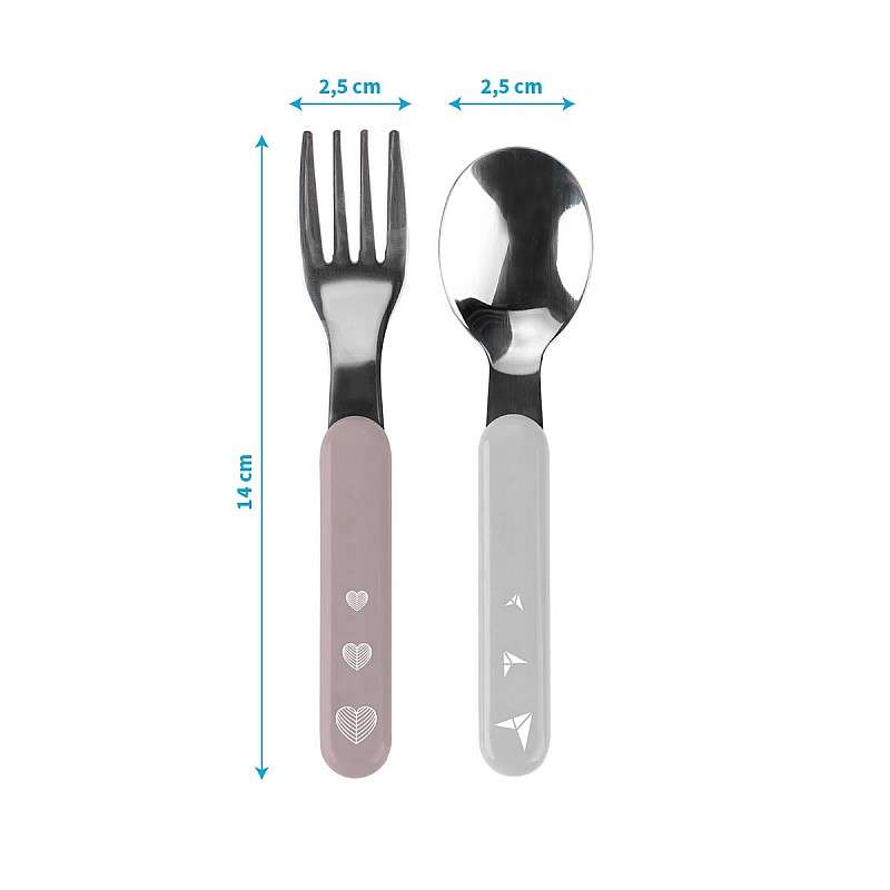 BABYONO stainless steel fork and spoon