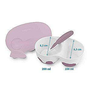 BABYONO plate with spoon 6m+, pink