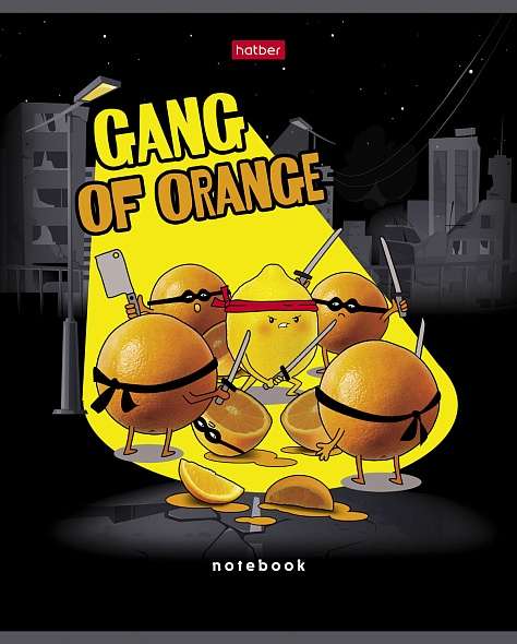 Notebook 48 sheets A5 size grid - Orange Gang