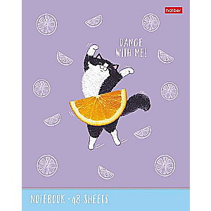 Notebook 48 sheets A5 format grid - Kitten-Orange