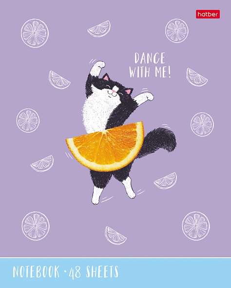 Notebook 48 sheets A5 format grid - Kitten-Orange