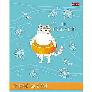 Notebook 48 sheets A5 format grid - Kitten-Orange