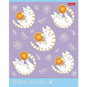 Notebook 48 sheets A5 format grid - Kitten-Orange