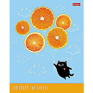 Notebook 48 sheets A5 format grid - Kitten-Orange
