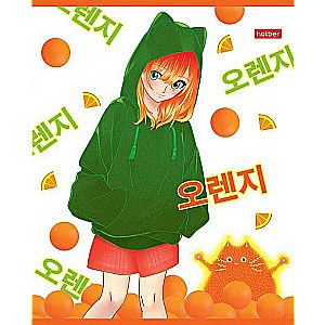 Notebook 48 sheets A5 size grid - Orange girls