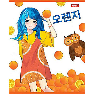 Notebook 48 sheets A5 size grid - Orange girls