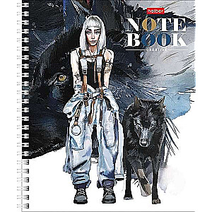 Notebook 96 sheets A5 grid - Girl-Wolf