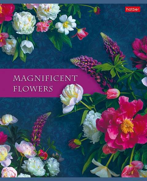 Notebook 80 sheets A5f grid - Luxurious flowers