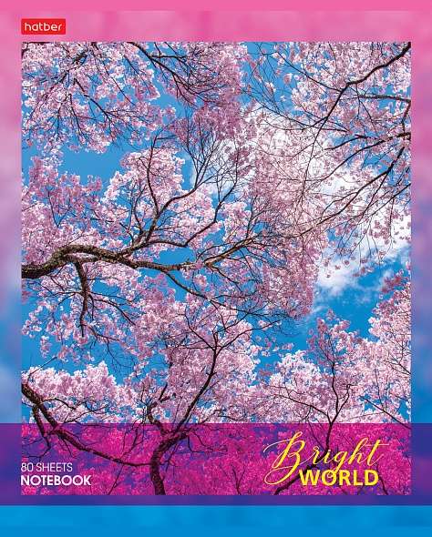 Notebook 80 sheets A5f grid - Bright World