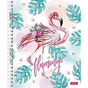 Notebook 96 sheets A5 grid - Flamingo