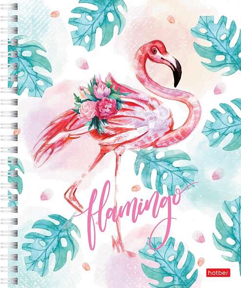 Notebook 96 sheets A5 grid - Flamingo