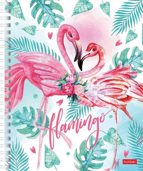 Notebook 96 sheets A5 grid - Flamingo