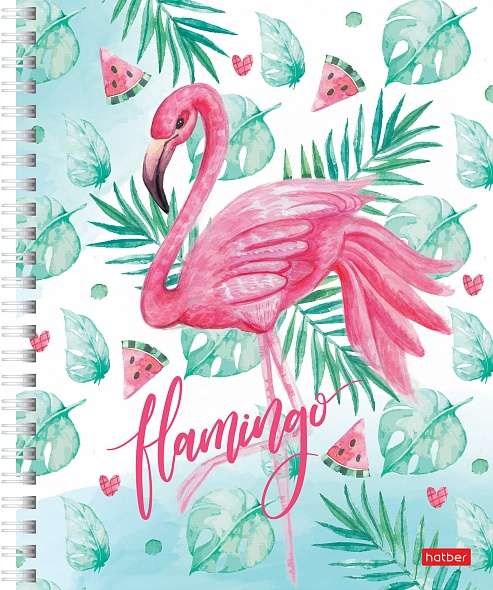 Notebook 96 sheets A5 grid - Flamingo