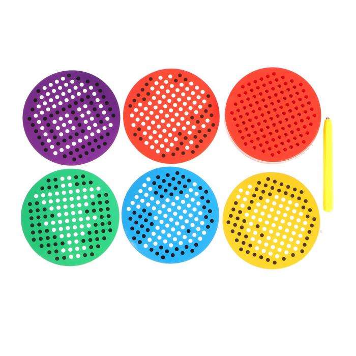 Educational Tablet - Magnetic Drawing 120 Holes, Red