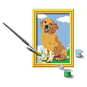 Paint by Numbers 12x8.5cm Golden Retriever