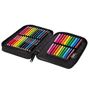 COOL PACK Jumper XL Marble Pencil Case, 2 Compartments, with Accessories