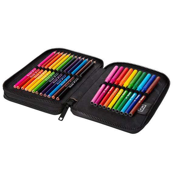 COOL PACK Jumper XL Marble Pencil Case, 2 Compartments, with Accessories