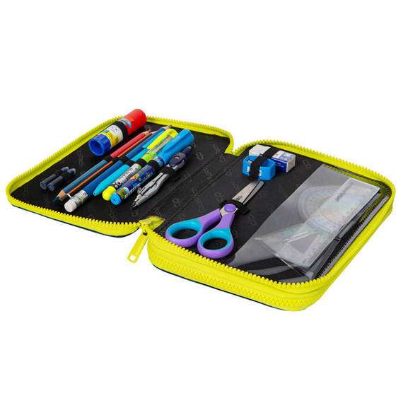 COOL PACK Jumper XL Sky flights pencil case, 2 compartments, with supplies