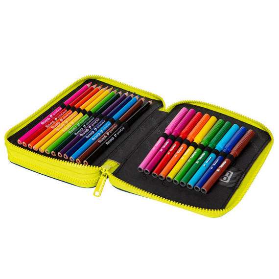 COOL PACK Jumper XL Sky flights pencil case, 2 compartments, with supplies