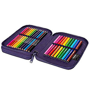 COOL PACK Jumper XL Mint doodles Pencil Case, 2 compartments, with accessories