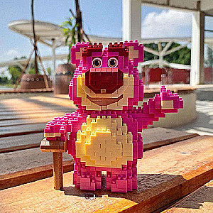 Constructor / Mosaic 3D GEJIA Pink Bear, 805 pcs, 110x55x120mm
