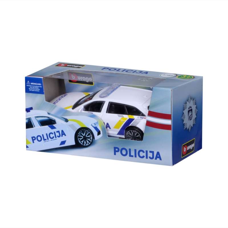 BBURAGO 1:43 Audi A6 Avant Latvia Police Car, 18-30415LV