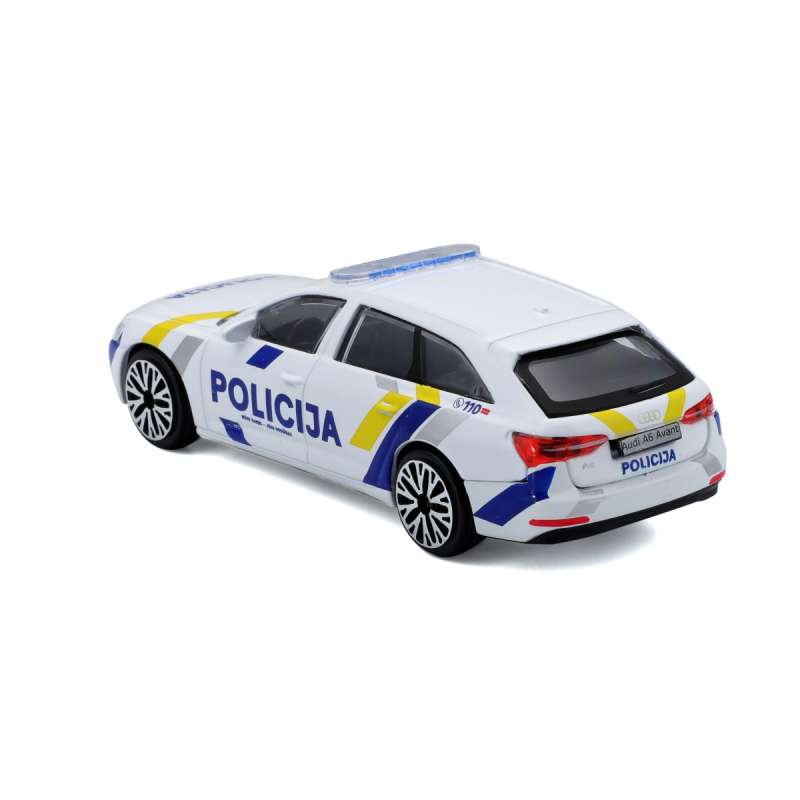 BBURAGO 1:43 Audi A6 Avant Latvia Police Car, 18-30415LV