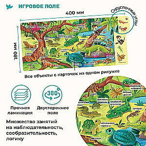 The World in the Palm of Your Hand. Educational cards and games for children. Reptiles