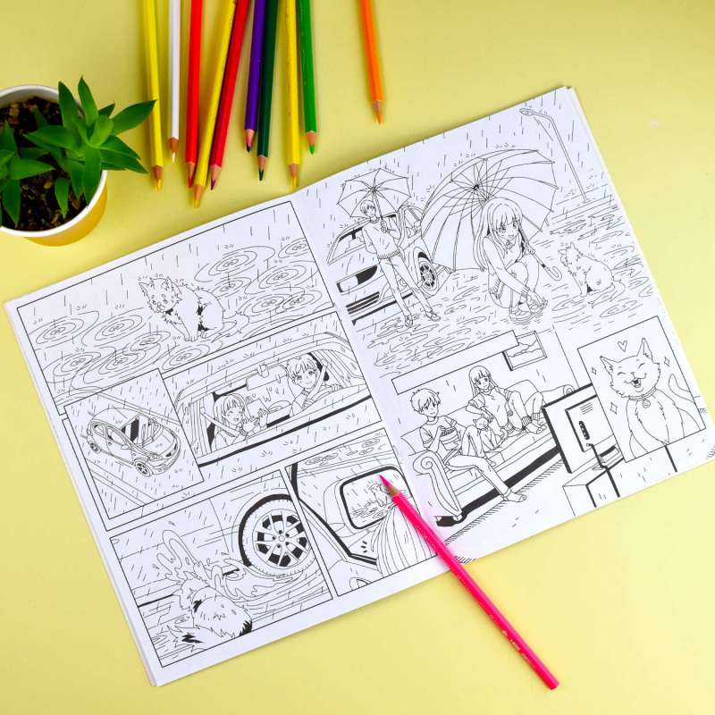 Coloring Book for Children. MANGA. FUNNY COMICS