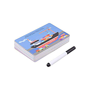 100 Entertaining Games for Travel. 50 Reusable Cards + Marker