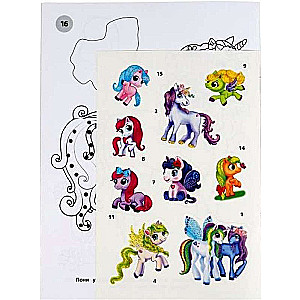 Wonderful Ponies. Coloring Book with Glitter Stickers and Die-Cutting.