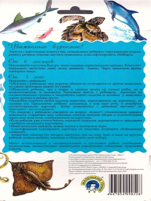 Didactic Cards - Marine Inhabitants