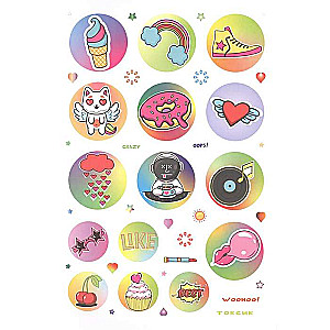 WOW Bullet Journal Stickers pink-yellow, shark