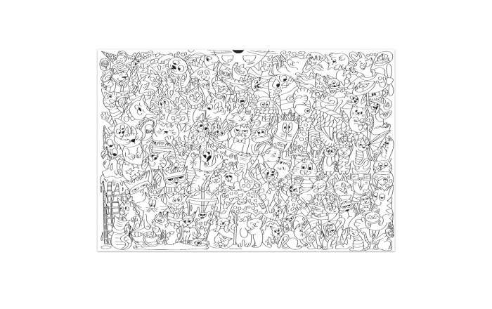Big Coloring Book. Doodle. Kittens