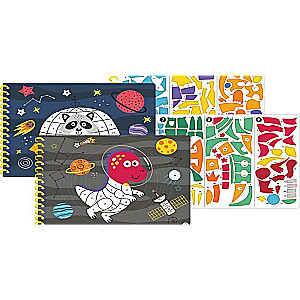Space Adventures. Drawing with Stickers by Numbers