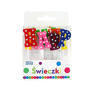 Set of 13 Happy Birthday Candles 7cm assorted