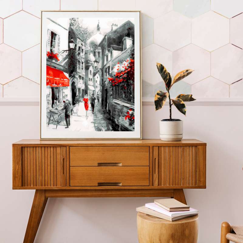 Painting by numbers 40x50 Color canvas OLD TOWN ALLEY 21 colors