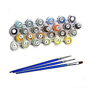 Painting by numbers 40x50 BUZIN. WHITE ROSES 24 colors